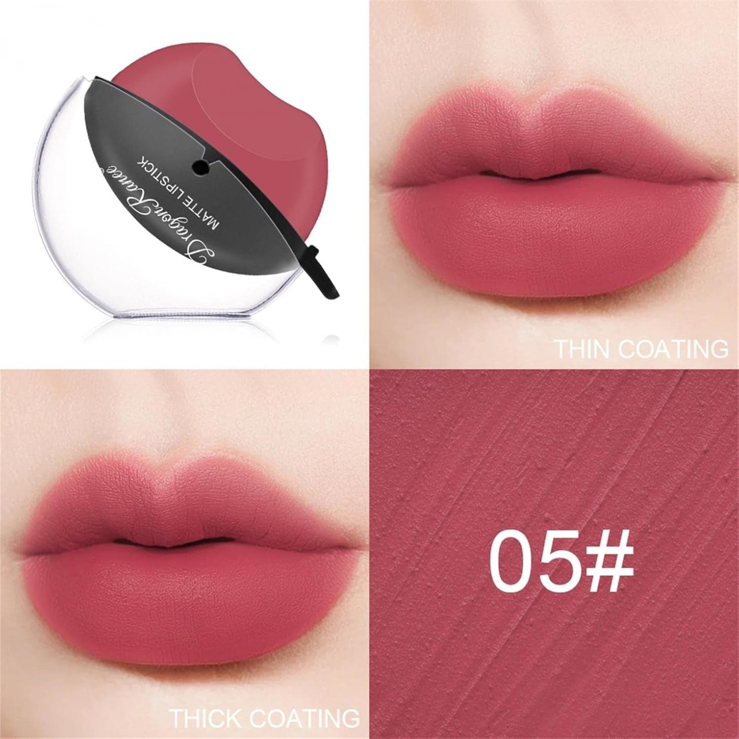 Matte Velvet Lip Shape Lip Gloss Long Lasting High-Pigment Non-Stick Cup Lazy People Lipstick Lip Makeup Gift