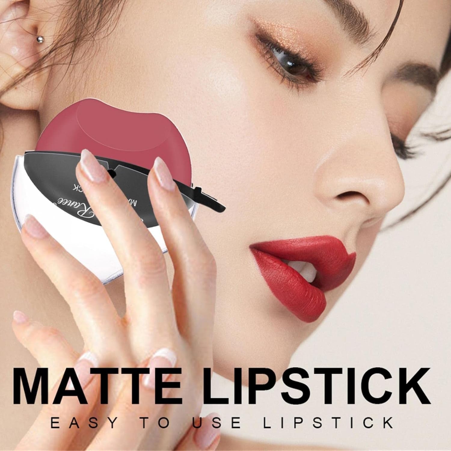 Matte Velvet Lip Shape Lip Gloss Long Lasting High-Pigment Non-Stick Cup Lazy People Lipstick Lip Makeup Gift